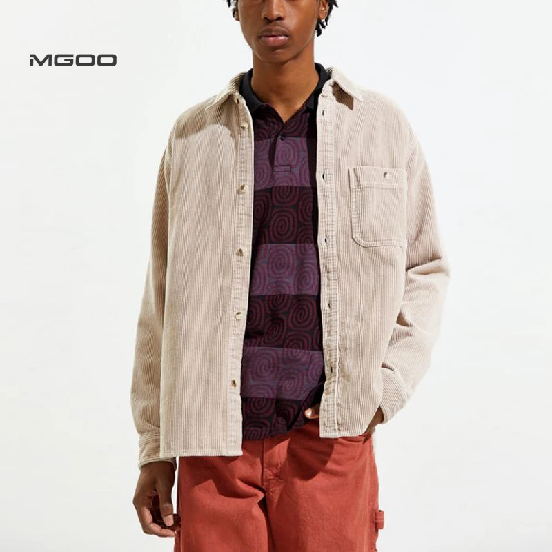 Mgoo Customised Men Corduroy Workshirt Light Khaki Long Sleeve Button Up  Shirt - Buy Corduroy Workshirt,Light Khaki Shirt,Custom Long Sleeve Button  Up Shirt Product on Alibaba.com