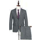 Suit Suit Men 2020 New Design High Quality Wool Polyester Fabric Grey 2 Piece Coat Pant Men`s Wedding Suit