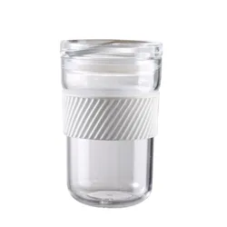 Eco friendly reusable water cups for tea juice 450ml plastic iced coffee cups with lids