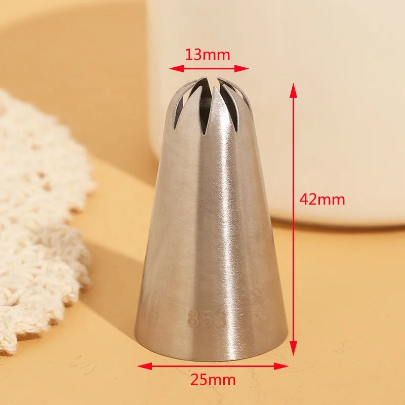 853# Medium Size Metal Cake Nozzles Baking Pastry Tools Cookies Chocolate Confectionary Decorating Tips Flower Design Spout