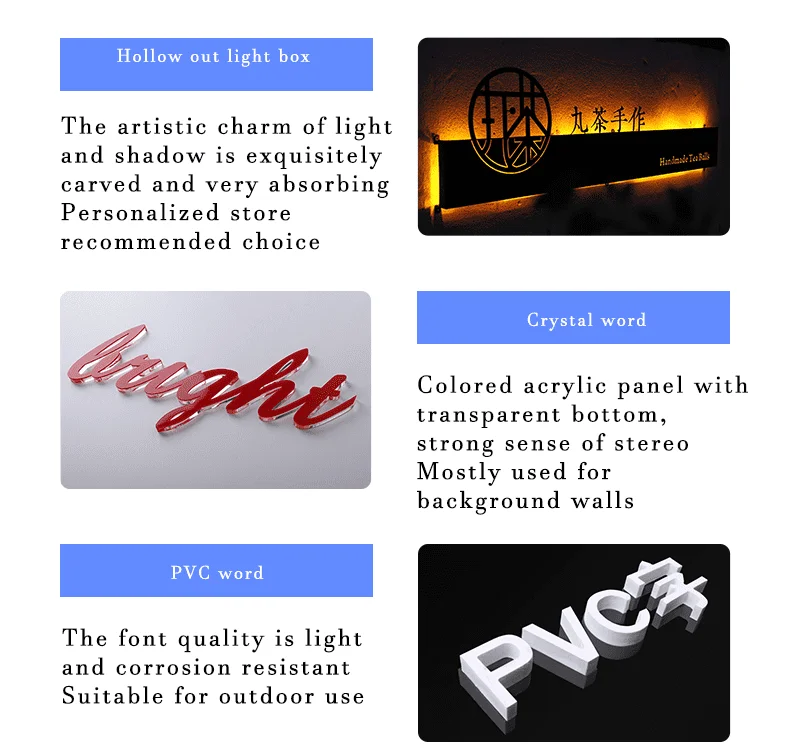 product sry sign stainless steel side punching leak engraving blank edge 3d led letters luminous word mini custom logo sign outdoor993-30