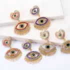 Gemstone 2021 Luxury Colorful Gemstone Blue Eyes Earrings European And American Original All-match Earrings