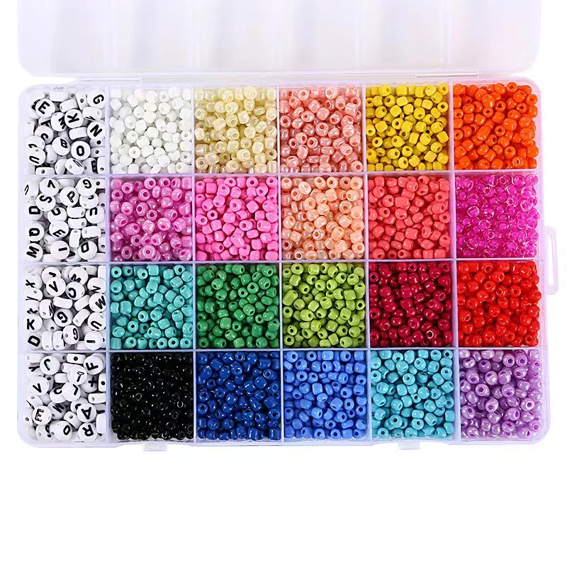 Hot Sale 3mm 20 Colors Jewelry Making Kit Beads for Bracelets Bead Craft Kit Set Letter Alphabet Beads