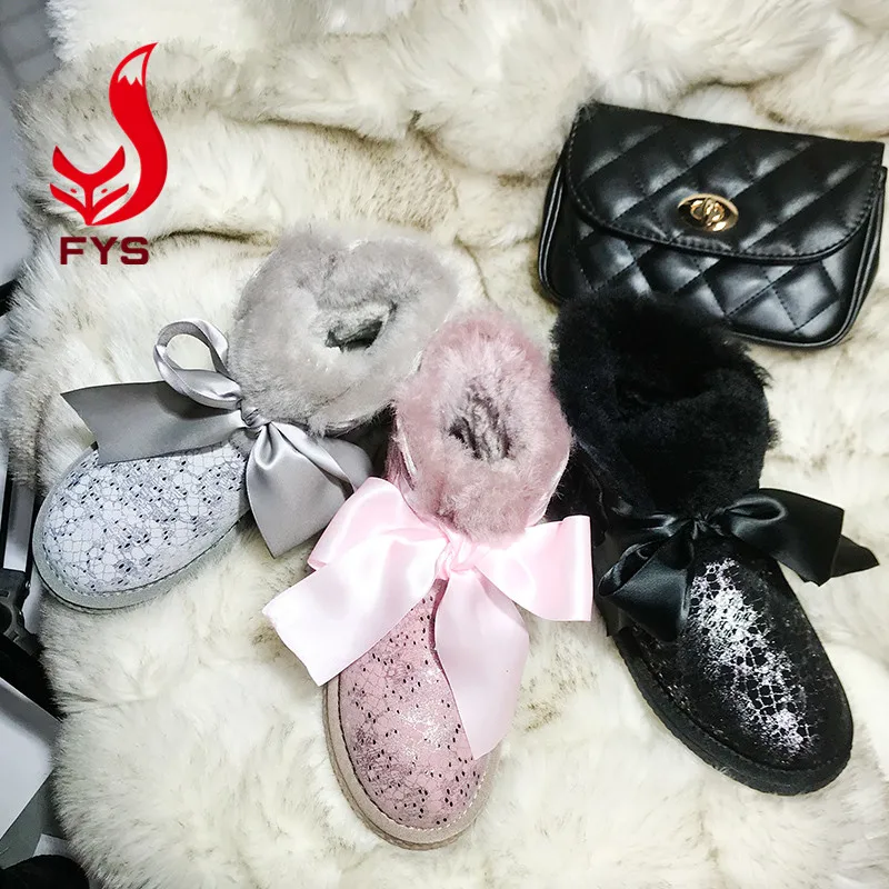 Precio Barato Al Por Mayor Plus Tamaño Peludo Niños Niño De Invierno De Piel  100% Botas Para La Nieve De Cuero Para Niños - Buy Bota De Nieve 100% Cuero  Botas De