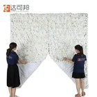 Wedding Wholesale Price 3D Effect Floral White Artificial Fake Rose Backdrop Flower Wall For Wedding Director
