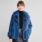 Fur Factory Direct Sales Winter Casual Fox Fur Jacket Shearling Wool Coat For Ladies