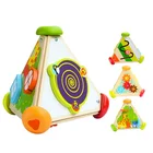 Music Multifunctional Cube Wooden Wind-up Music Box For Children Education