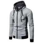 Fleece Pullover Hoodie Men's Winter Hoodies Slim Hooded Sweatshirt Outwear Warm Coat Jacket Plain Zip Up Casual Coat Tops
