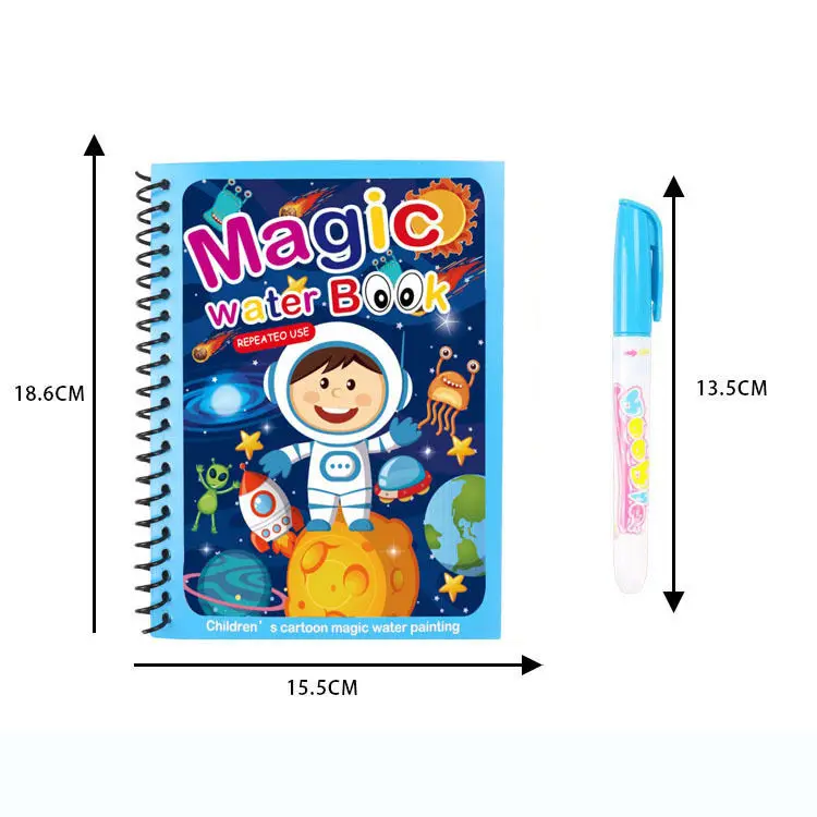 Reusable Water Book, Children Painting Book with Pen