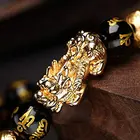 Obsidian Bead Wholesale Feng Shui Black Obsidian Fortune Hand Carved Bead Bracelet For Men