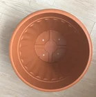 Decoration Yicai Classic Brick Red Vertical Flower Pot Outdoor Decoration Circle Plastic Flower Pot