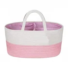Bag Rope Diaper Bag Large Cotton Rope Diaper Caddy Nursery Storage Basket Bin Organizer Bag