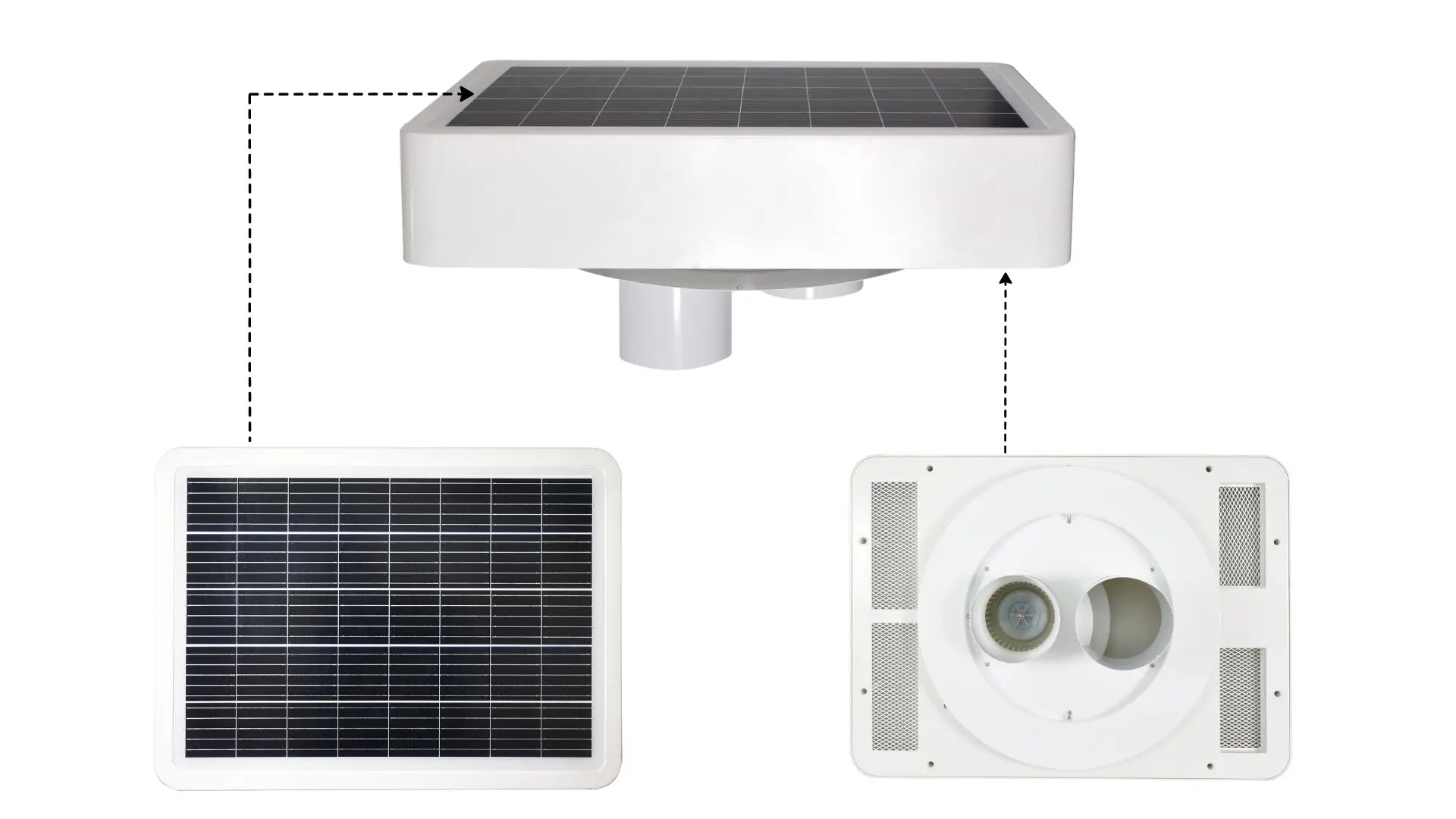 Ventilation Roof Vent Fan, 70W, 6'', Centrifugal, Solar - detail 18