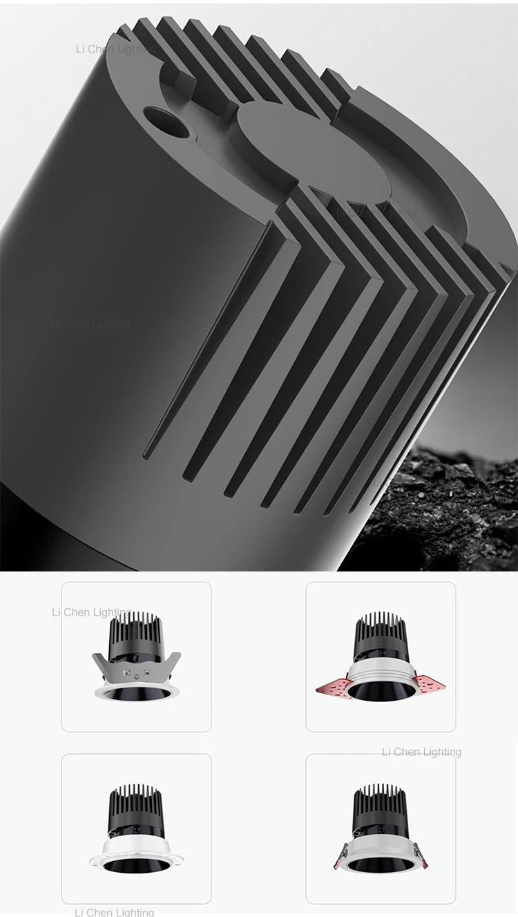 lc2003 high brightness adjustable indoor recessed aluminum 5 10w 10 15w 15 25w round ceiling led downlight-2