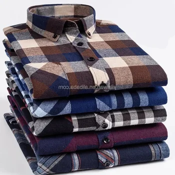 Cotton Classical Men's Plaid Casual Shirts Full Sleeve Plaid Shirt fabric Soft Comfortable Regular Fit Male Shirts