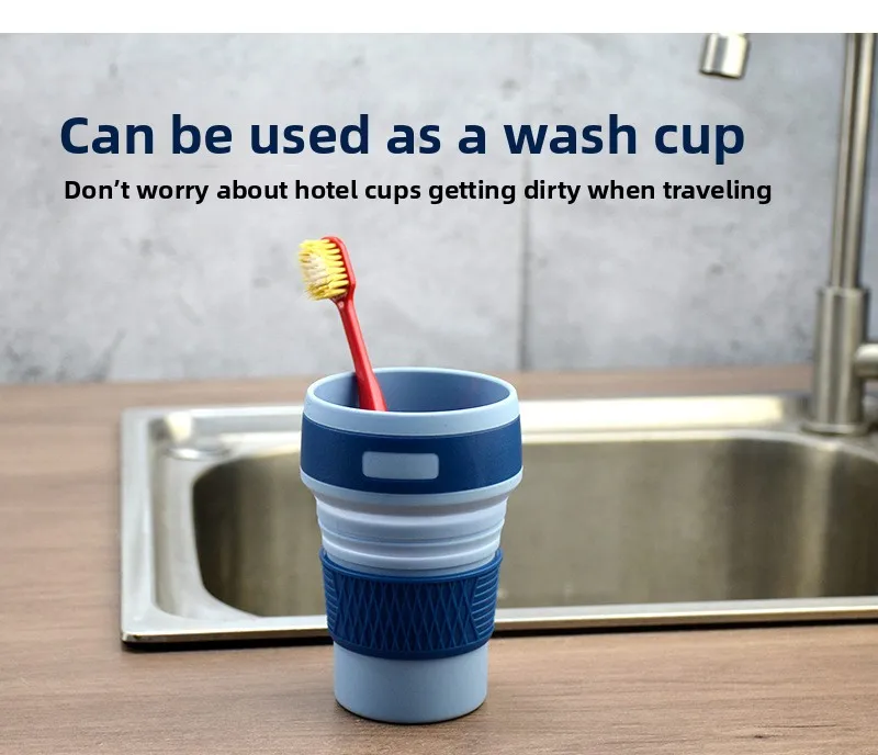 Portable Travel Foldable Silicone Coffee Cup for Outdoor Use for Milk Tea or Any Drink factory