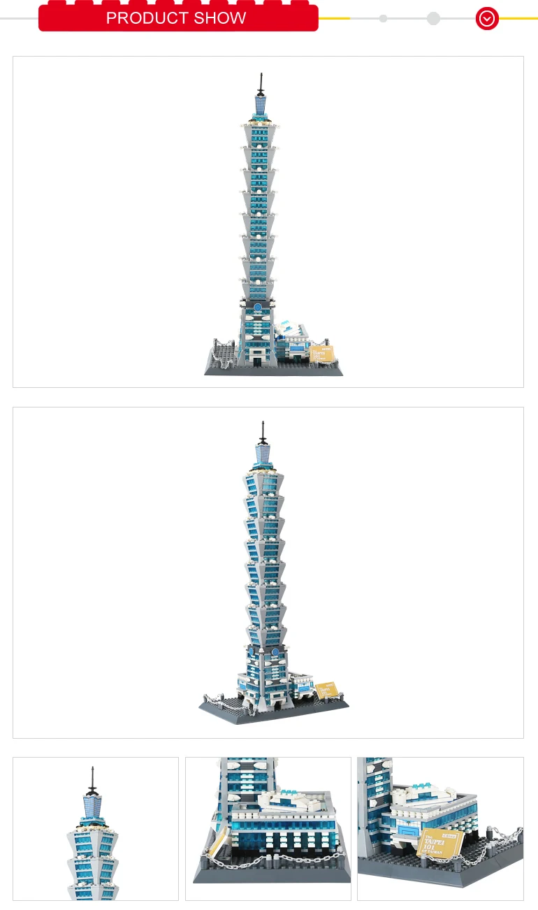 2016  selling high-quality well-known building blocks toys Taipei 101 Building 