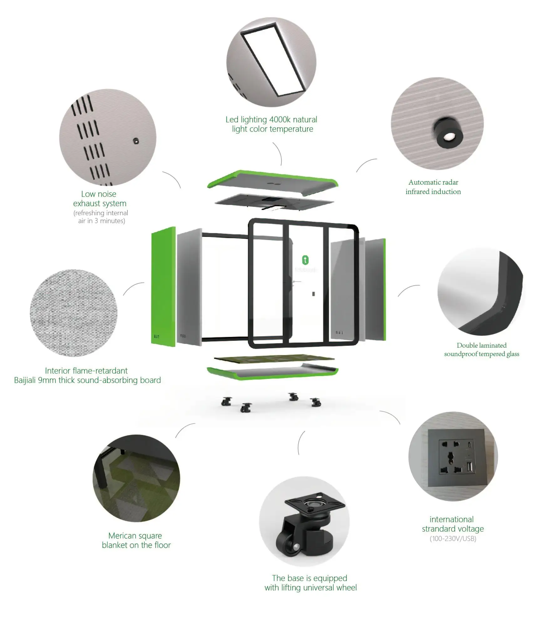 modern soundproof office pod movable chatting proo