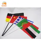 Held Polyester Custom Logo Hand Held Flag 14x21cm Hand Waving Flags For Decoration Advertising Use