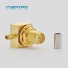 RPSMA Right Angle Waterproof Bulkhead Female Jack IP67 Rf Coaxial Connectors Crimp For RG174 RG188 RG316 LMR100 Cable