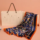 Scarf Accept Custom Designs Fashion Foulard Custom Digital Printing Square Silk Scarves 100% Silk Scarf