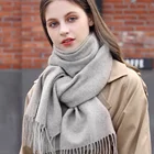 Cashmere Scarfs Scarf Letter Blanket Thick Warm Scarves Imitated Cashmere Ladies Simple Scarfs For Winter