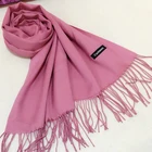 Long Scarf Wholesale Fashion Solid Color Pashmina Cashmere Long Scarf With Tassel