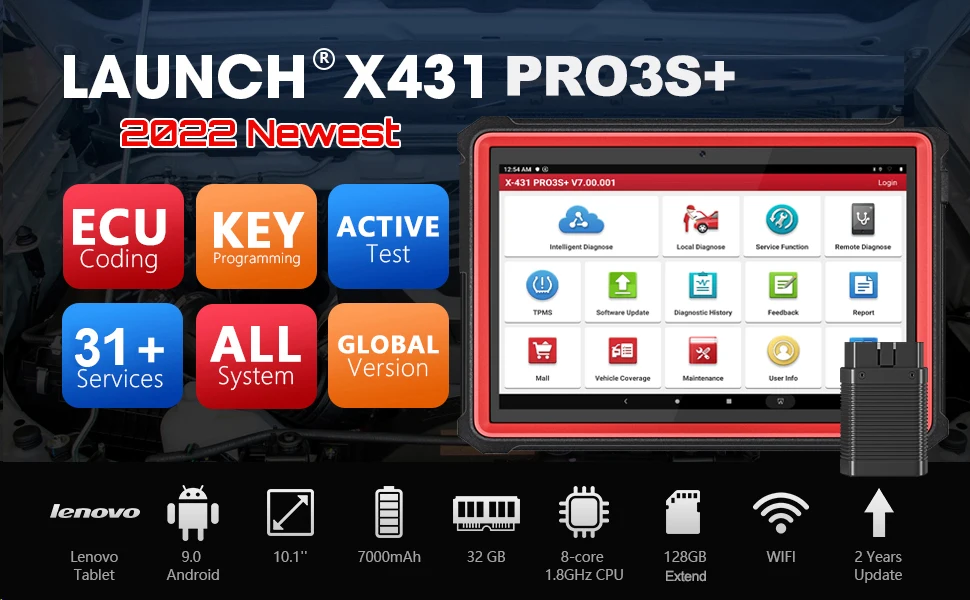 For Launch X431 Pro3s Plus Full System Automotive Diagnostic Tool Ecu ...