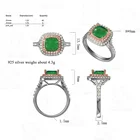 Ring Unisex Rings Ring Stone Ring Tricolor Stone Square Emerald Ring Double Square Loop Cz Ring For Unisex