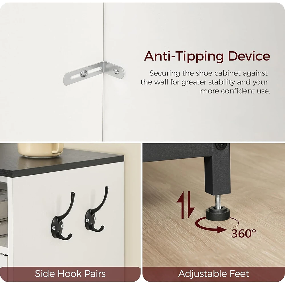 Farmhouse 6-Tier Shoe Storage Cabinet Entryway Freestanding Narrow Hidden Rack with Doors Shelves for Organizing Shoes Entrance manufacture