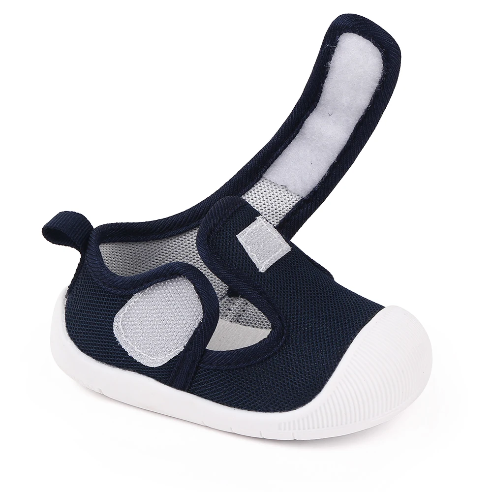 Children 1-3 Years Old Solid Color Mesh Surface Breathable Soft Soled Non-slip Shoes for Kids factory
