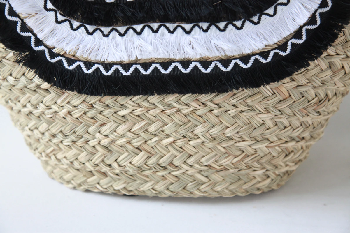 hot sell natural straw hand woven summer beach bag straw lady bag