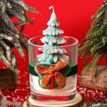 Delicate Christmas tree styling scented candle sweet vanilla smell scents home decor candle glass cup aroma scented candles