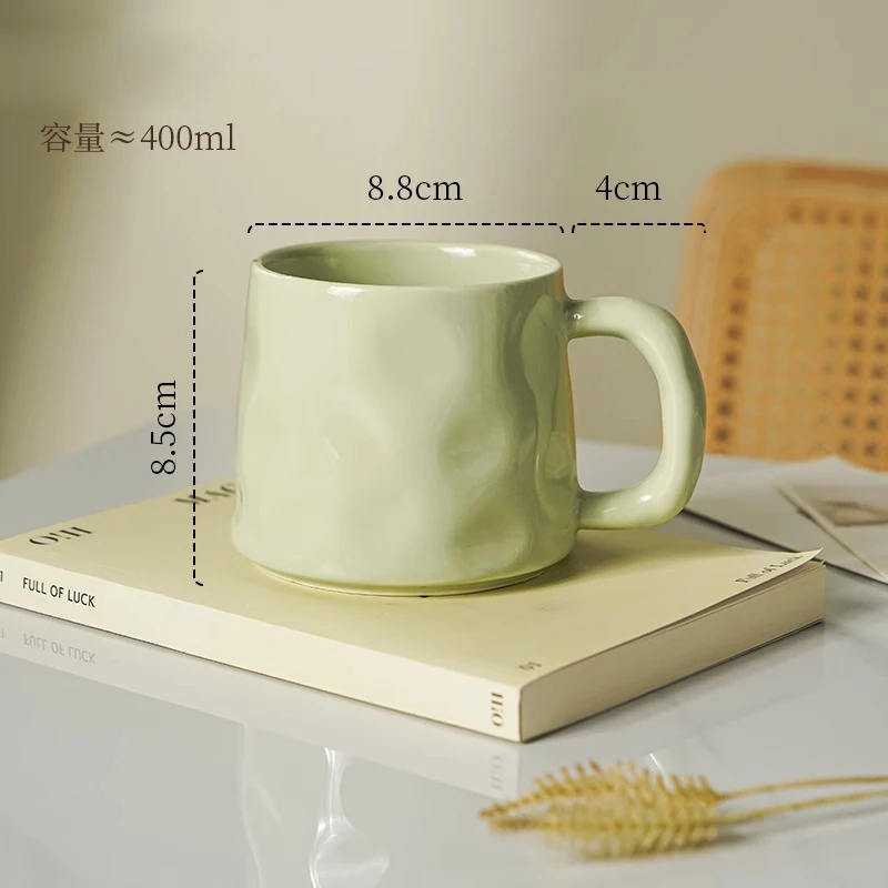 Cream style series mugs for home use Hand pinch pattern Irregular Ceramic water Cup solid color coffee mug for gift