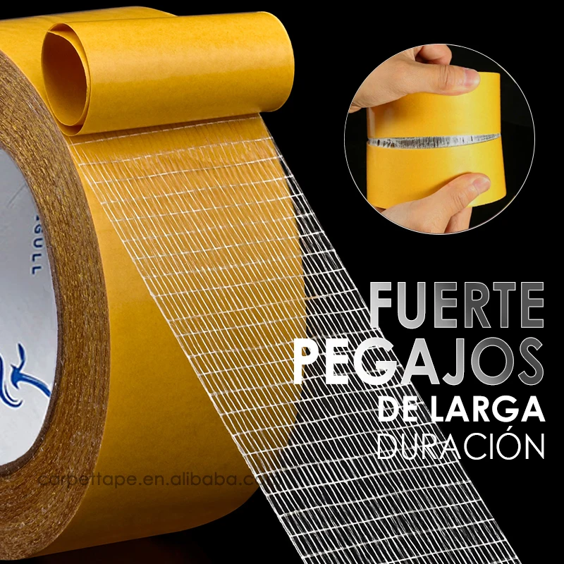 Double Sided Fiberglass Tape with 72 oz/in Peel Adhesion 45 lbs/in Tensile Strength and 5-7% Elongation at Break