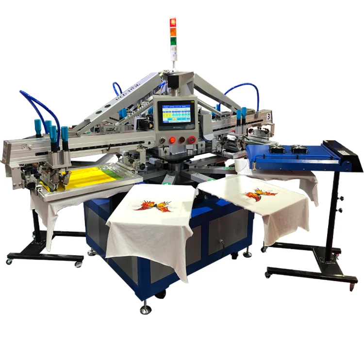 product 3 color automatic screen printing press machine with all stuff-7