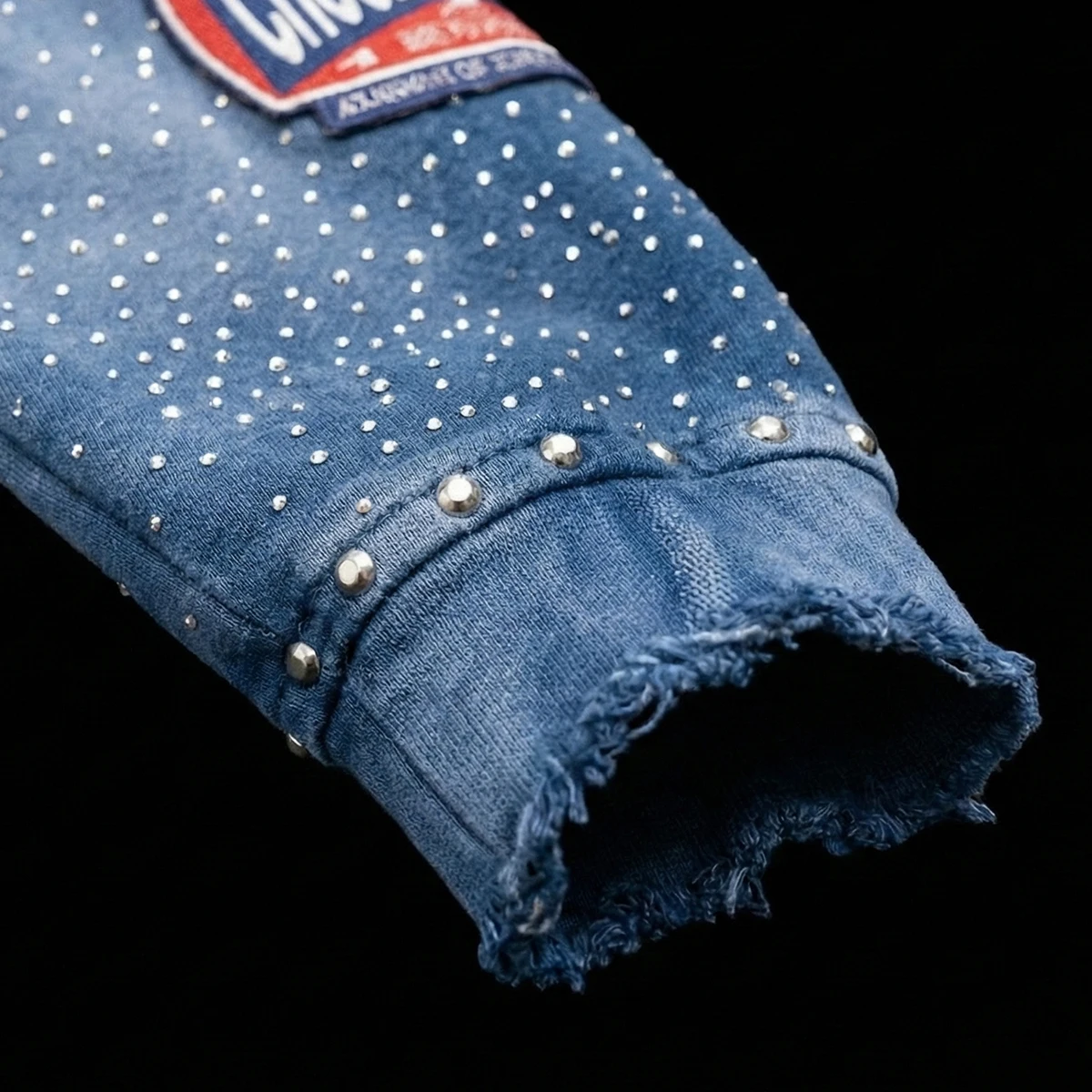 product custom embroidery patch rhinestone zip up hoodies and sweatpants vintage cotton sun faded tracksuit graphic acid wash hoodie-5