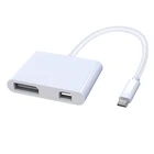 Usb To Mini Adapter USB 2 In 1 Hub Type C TO DP+ Mini DP Adapter ABS Material C To DP+miniDP HUB Converter