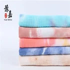 Dyed Cotton Tie Dyed Gauze Cotton Muslin 2 Layers Crinkle Fabric