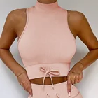 Tank Top Women Tops Sell Like Hot Cakes High Neck Female Cropped Tank Top Gym Custom For Women Seamless Nylon Tank Tops