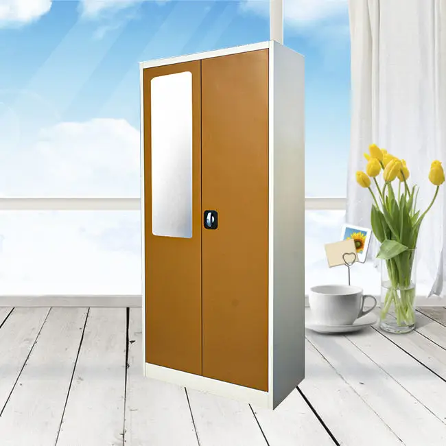 ISO Certified Customized Metal Double Door Almirah Storage Wardrobe with Key Lock for Bedroom & Living Room