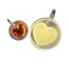 Glasses Glass Cup Glass Heart Shaped Double Walled Espresso Glasses Lover Coffee Glass Cup