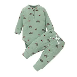 New arrival 2022 spring autumn long sleeve rompers tops+trousers 2pcs newborn baby outfits infant clothing sets