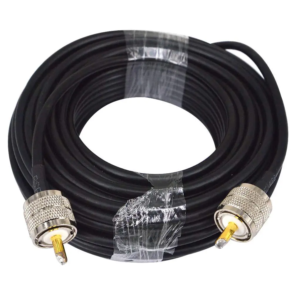 UHF PL-259 Male to Plug Radio Antenna Extension Cable Pigtail Coax RG58 2m 6 FT 