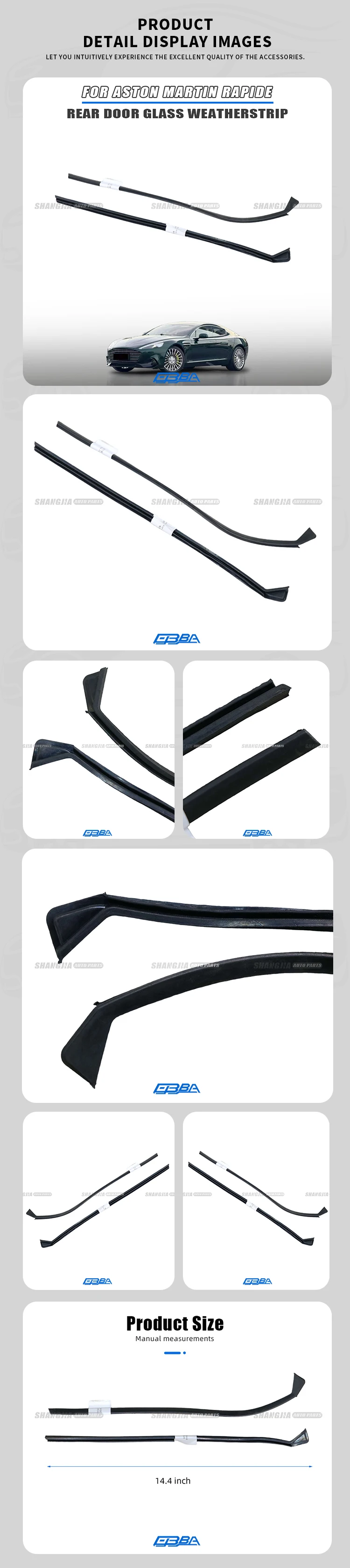 For Aston Martin Rapide S AMR 2010 2017 Rear Door Glass Weatherstrip Soft Rubber Material Auto Body Parts OEM AD43F25829AFB factory