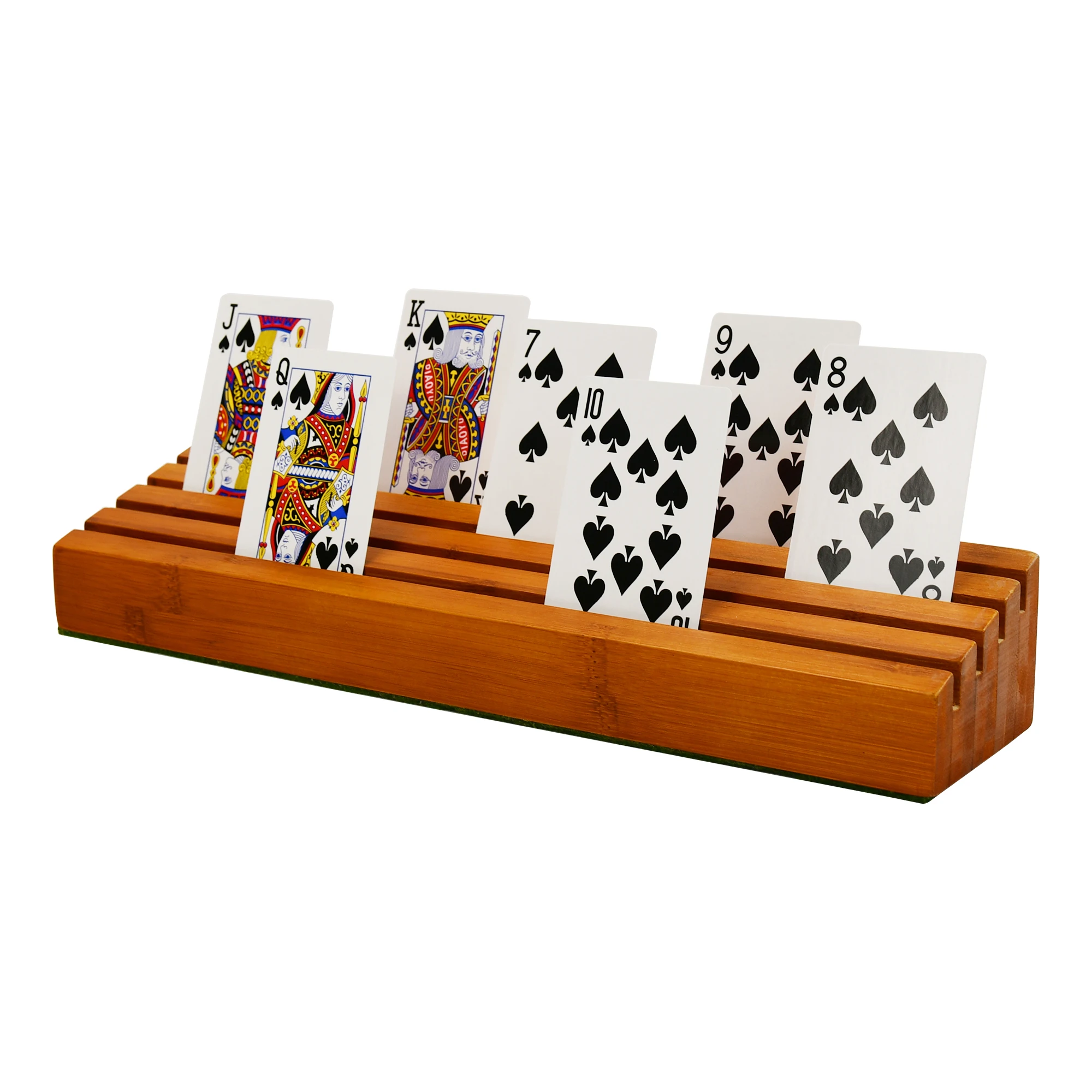 Home Playing Card Holder Wooden Fan Shape,Yellow Mountain Imports Solid Wood Playing Card Holders on Game, Rummy