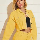 Women Jacket Jackets Sexy Women Colorful Jean Jacket Denim Crop Long Sleeve Jackets