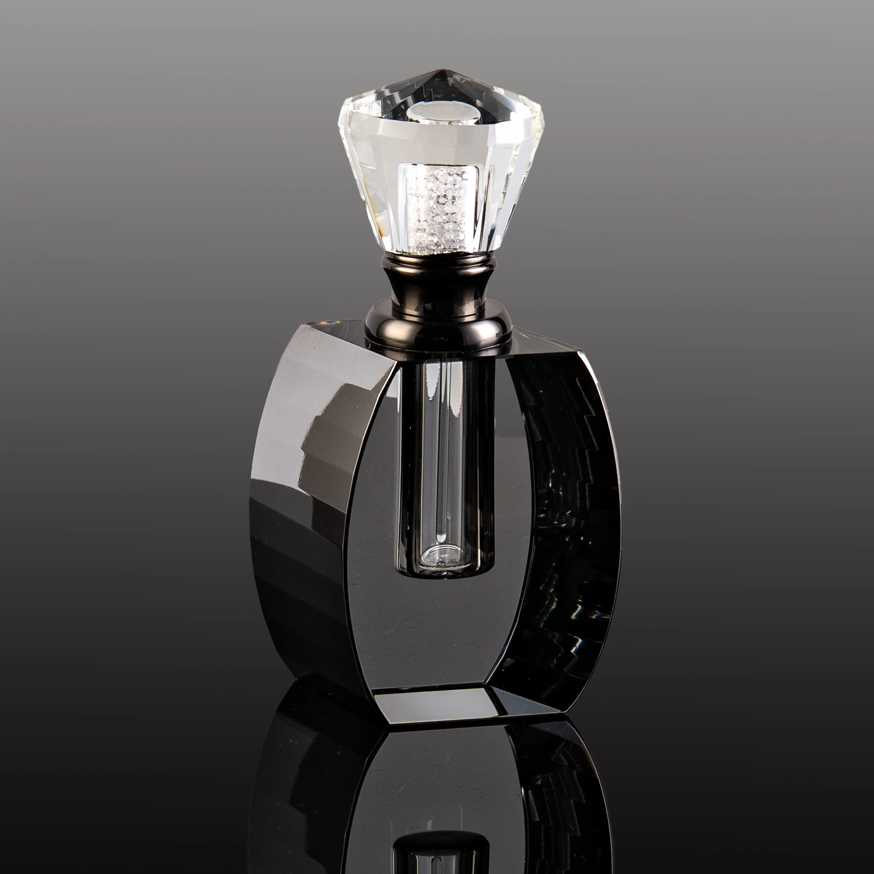 product unique design beveled mirror glass empty bottle 12ml temperament fashion crystal perfume bottle-4