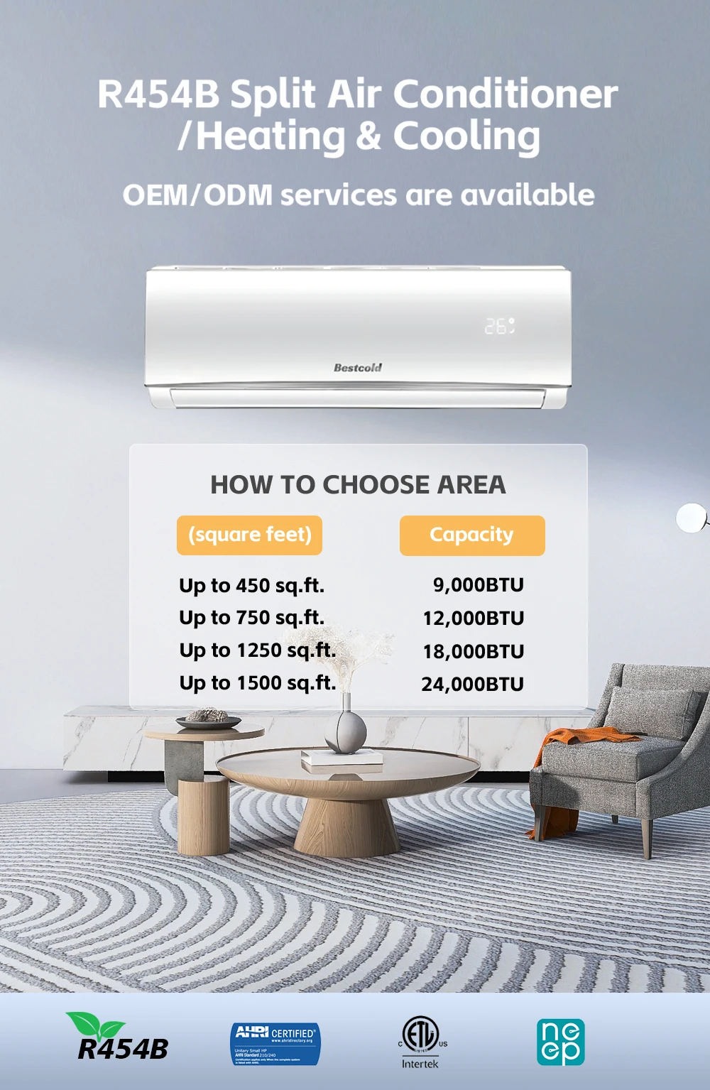 Split Air Conditioners, R454B, 9000-36000 - detail 2