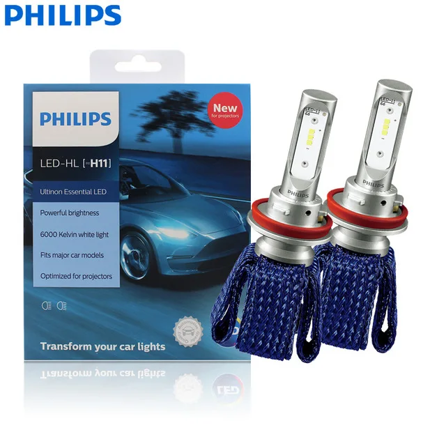 2x Genuine PHILIPS H8/H11/H16 6000K Ultinon Essentia LED Car LightBulb Foglight 